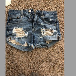 High rise American Eagle Festival shorts